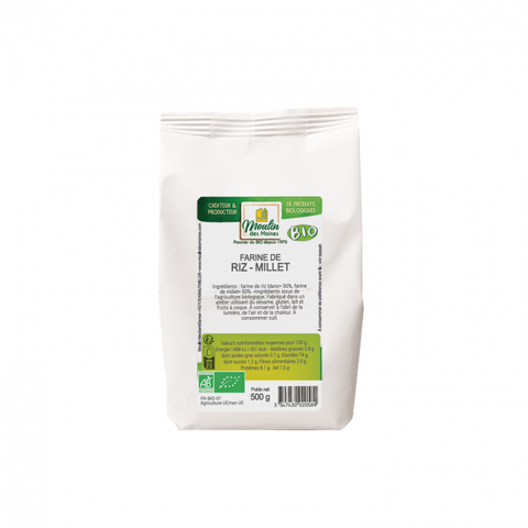 Farine de Riz et Millet Bio-500g-Moulin des Moines