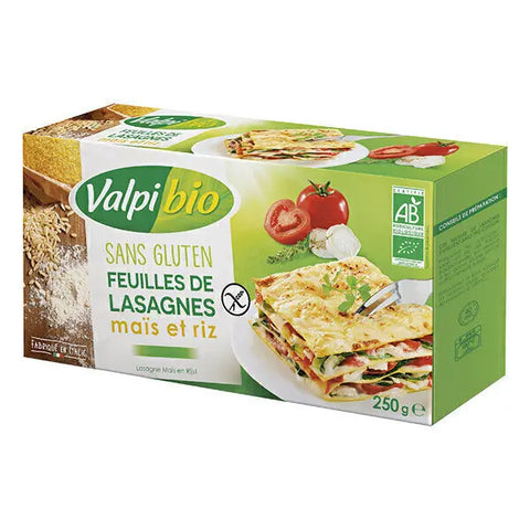 Feuilles de Lasagnes sans gluten-Maïs et Riz-250g-ValpiBio