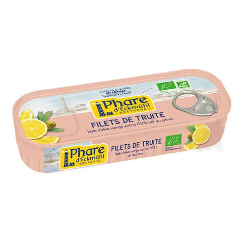 Filets de Truite Bio huile d'Olive et Citron-130g-Phare d'Eckmühl