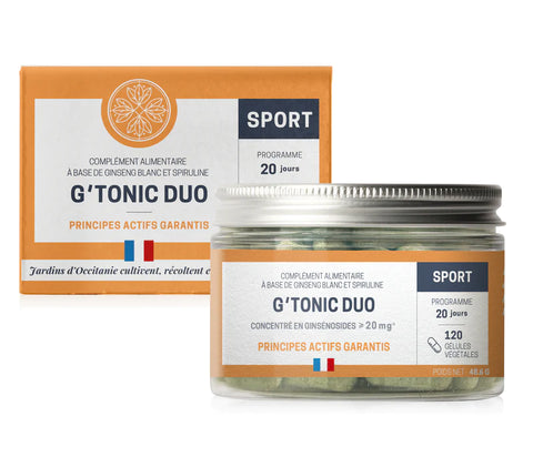 G'Tonic Duo-Ginseng et Spiruline-120 gélules-Jardins d'Occitanie