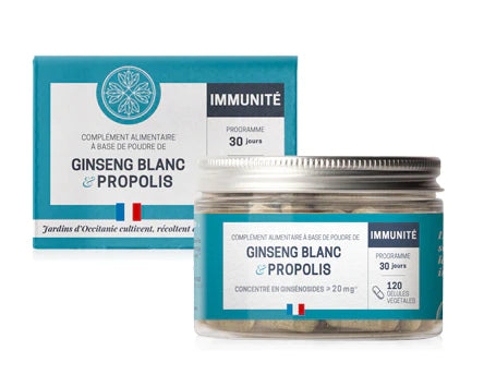 Ginseng blanc & Propolis-Immunité-120gélules-Jardins d'Occitanie