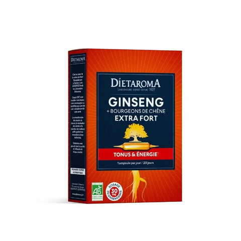 Ginseng extra fort et bourgeons de chêne-20 ampoules-Dietaroma