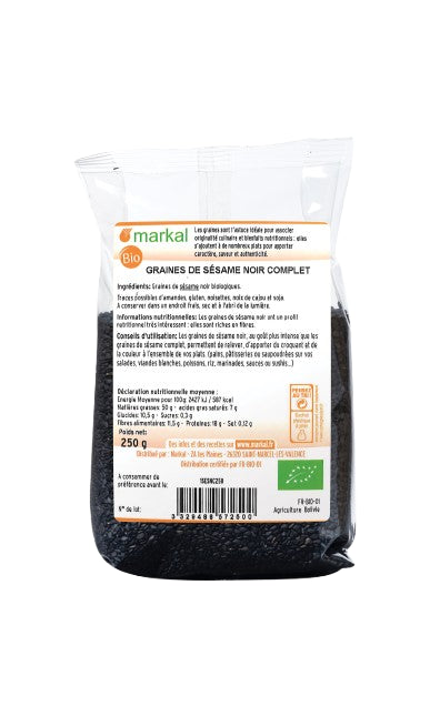 Graines de sésame noir bio Markal - 250 g - vue 2