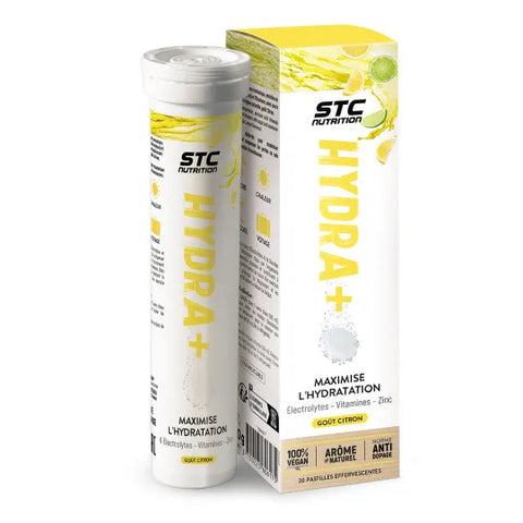 HYDRA+ 20 Pastilles STC Nutrition Citron", "Pastilles électrolytes hydratation

