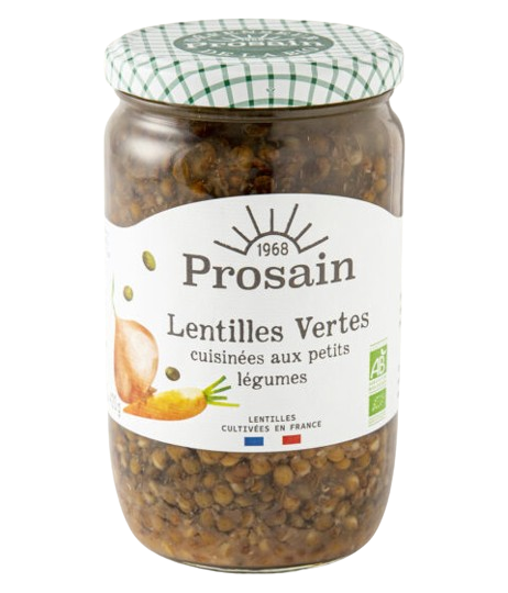 Lentilles vertes cuisinées aux légumes-660g-Prosain