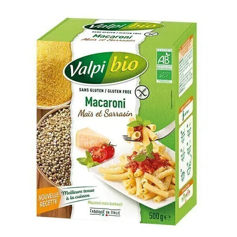 Macaroni Sans gluten et Bio-Maïs et Sarrasin-250g-Valpi Bio