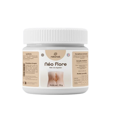 Néo Flore Prébiotiques Probiotiques Néonat 90 g", "Complément digestion bio".  

