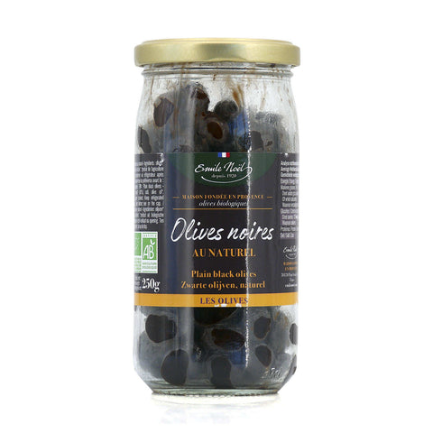 Olives noires Bio au naturel-250g-Emile Noël