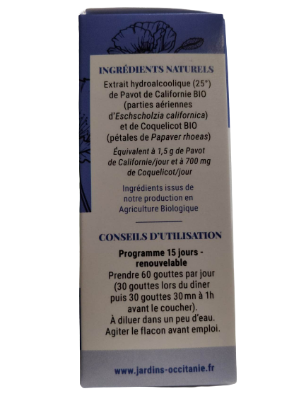 Opia'Nuit Duo-EPF pour le Sommeil sans mélatonine-50ml-Jardins d'Occitanie