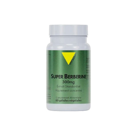 Pilulier SUPER BERBÉRINE 300 mg 60 gélules végétales Vit'all+ – complément glycémie berbérine fabriqué en France.

