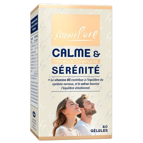 Pilulier Calme et Sérénité 60 gélules végétales Essence Pure – complément bien-être nerveux et émotionnel fabriqué en France.
