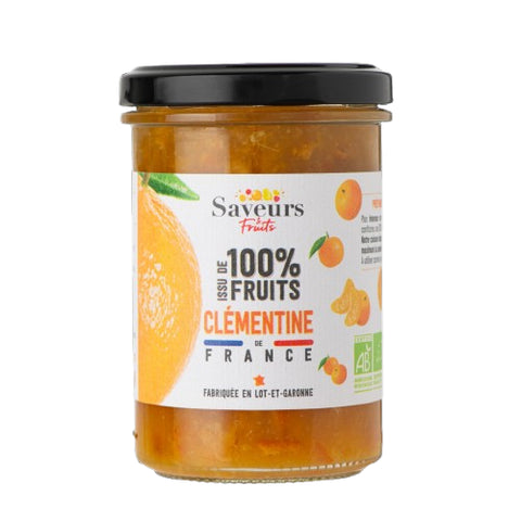 Pot Préparation Clémentines 100% Fruits Français Bio 230g Saveurs et Fruits, produit fruité naturel sans sucre ajouté.

