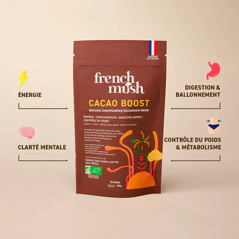 Cacao Boost Bio 100g French Mush | Lion's Mane, Cordyceps, NordRelease®