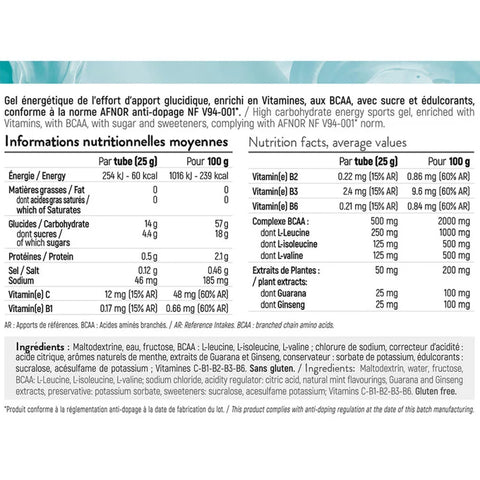 Gels énergétiques OVER BLAST BCAA-10x25g-STC