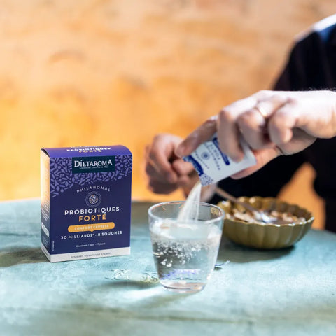 Pack Probiotiques Philaromal Forte-Confort Express 14 sachets Dietaroma – complément flore intestinale pour stress et antibiotiques fabriqué en France.

