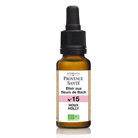 Fleurs de Bach Houx / Holly n°15-20ml-Elixir&Co - [shop_name1. Phytospagyrie N°15  Stimulant physique et mental -300ml-Vecteur energy]