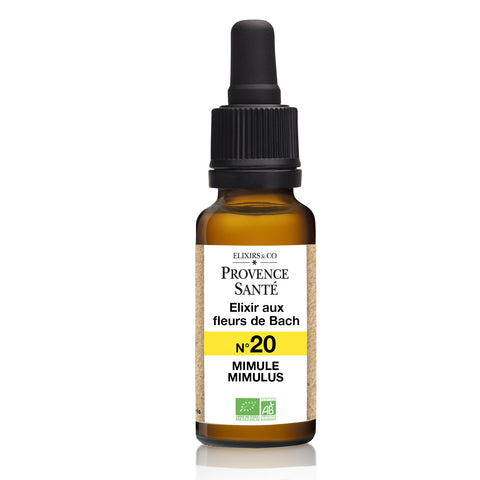 Fleurs de Bach Mimule / Mimulus n°20-20ml-Elixir&Co - [shop_name1. Phytospagyrie N°15  Stimulant physique et mental -300ml-Vecteur energy]