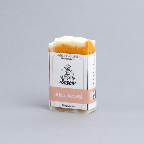 savon solide-géranium-Mandarine100g-Le moulin à savon