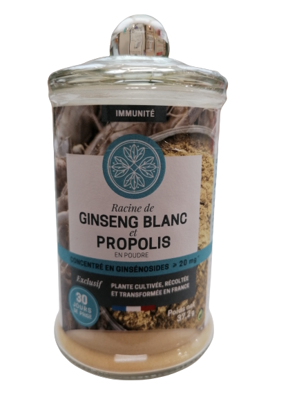 Ginseng blanc et propolis en poudre-37.2g-Jardins d'Occitanie