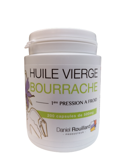 Huile vierge de Bourrache-60 ou 200 capsules-Daniel Rouillard