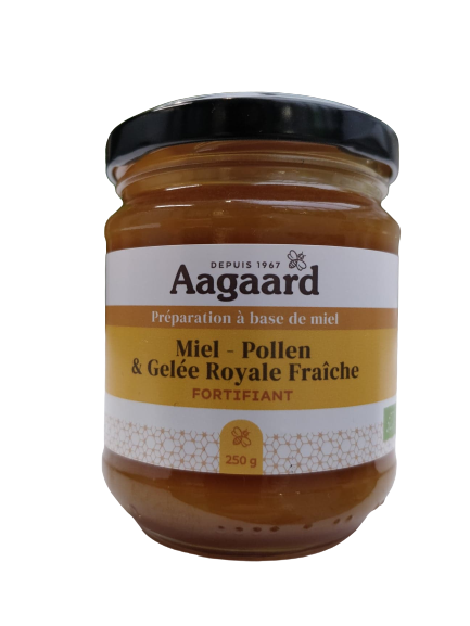 Miel, pollen et gelée royale fraîche Bio-250G-Aagaard