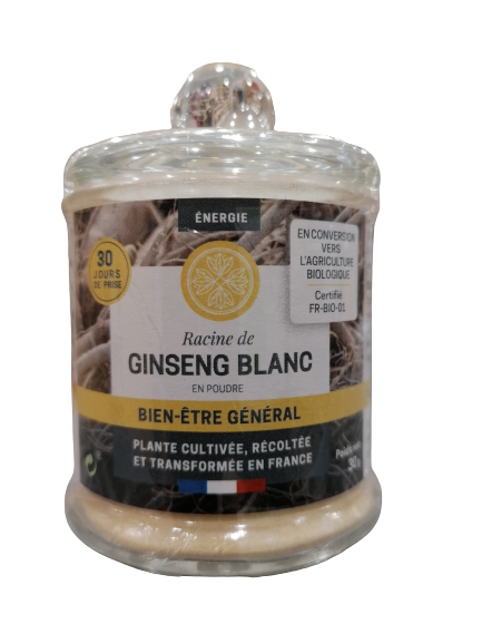 Racine de Ginseng blanc en poudre-30g-Jardins d'Occitanie