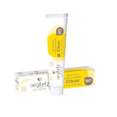 Dentifrice argile citron Bio-75 ml-Argiletz - Boutique Pleine-Forme 