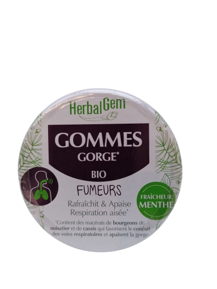 Gommes gorge bio pour fumeurs-45g-Herbalgem