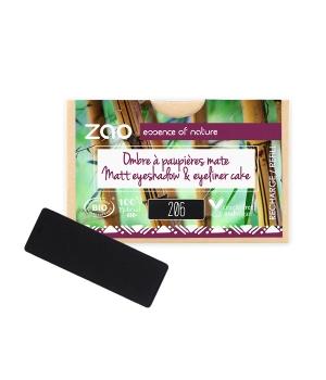 Recharge Ombre à paupières rectangle 206 Noir mat-Zao Make up - Boutique Pleine-Forme 