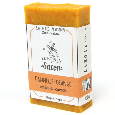 savon solide Cannelle-orange au jus de carotte-100g-Le moulin à savon - Boutique Pleine-Forme 