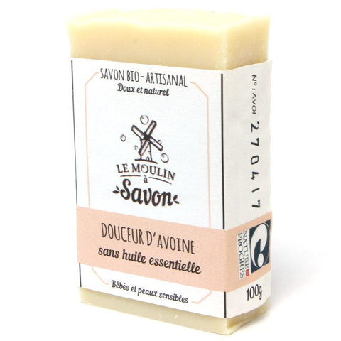 savon solide Douceur d’avoine-100g-Le moulin à savon - Boutique Pleine-Forme 