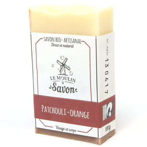 savon solide Patchouli-orange-100g-Le moulin à savon - Boutique Pleine-Forme 