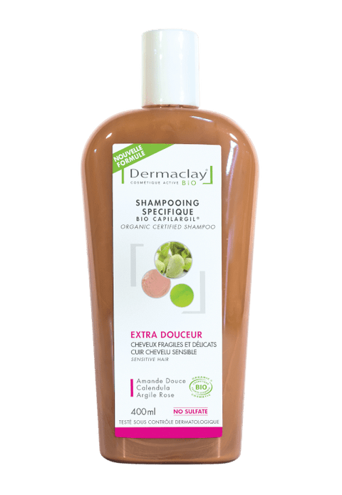 Shampoing bio Extra douceur Cheveux Fragiles Et Délicats- 250ml- Dermaclay - Boutique Pleine-Forme 