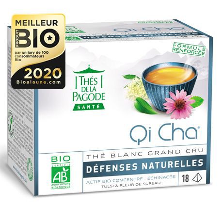 Thé blanc Qi Cha bio-18 sachets-Thés de la pagode