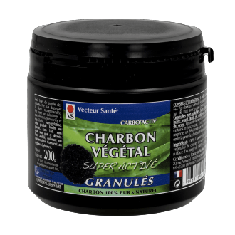 Charbon végétal super activé granulés - 200 g-Vecteur santé - [shop_name1. Phytospagyrie N°15  Stimulant physique et mental -300ml-Vecteur energy]